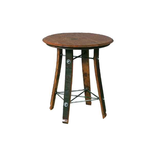 Wine Barrel Head Side Table