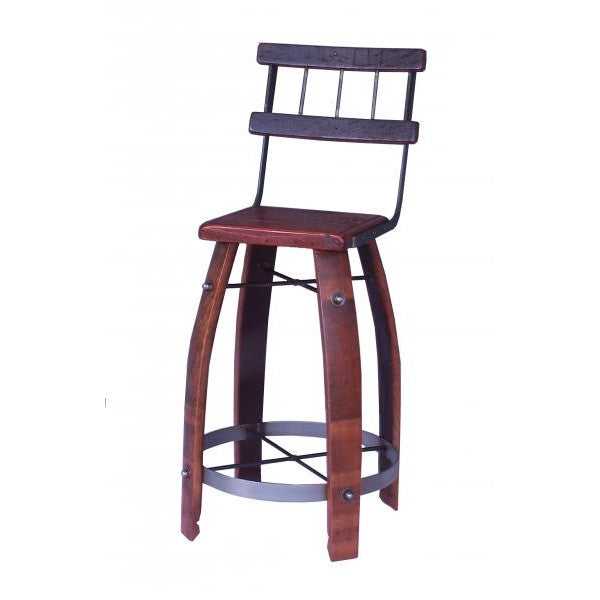 Wine Barrel Stave Bar Stools With Backs