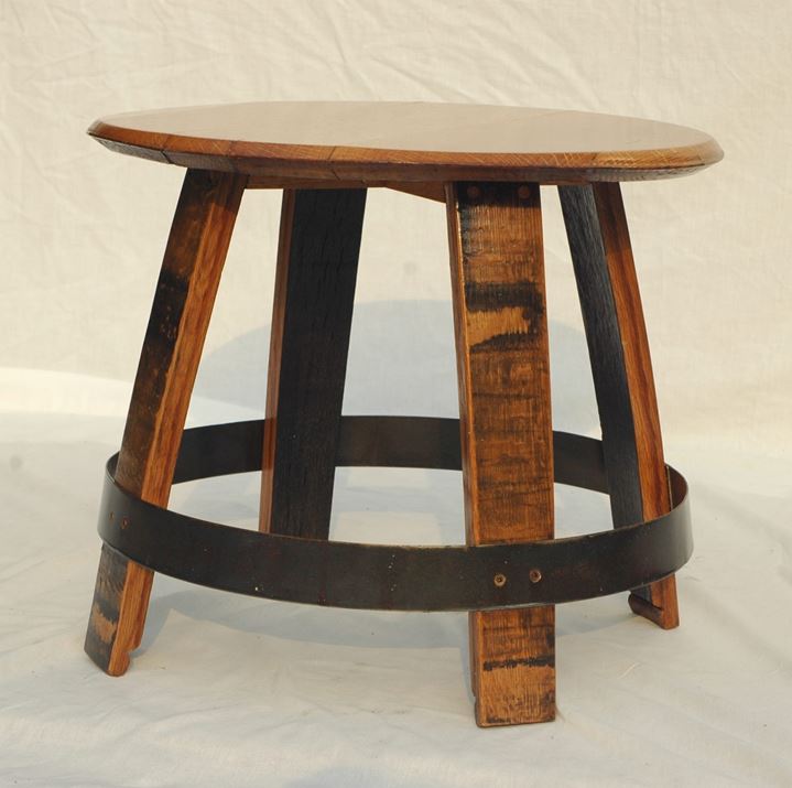 Ring Wine Barrel Head End Table