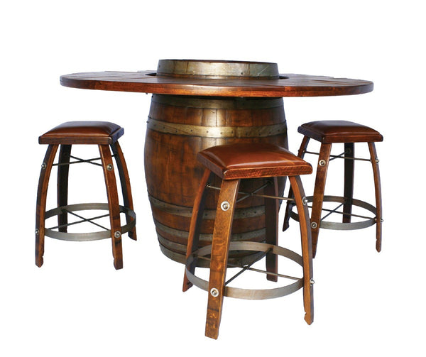 Wine Barrel Bistro Table WV103 and Barstools